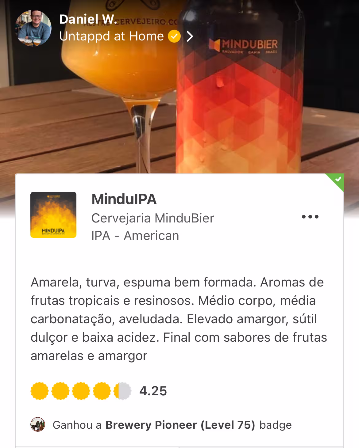 Depoimento de cliente MinduBier