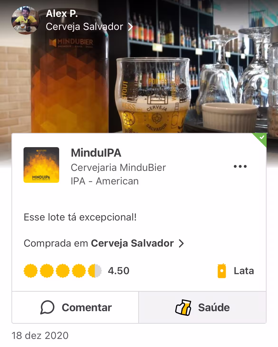 Depoimento de cliente MinduBier