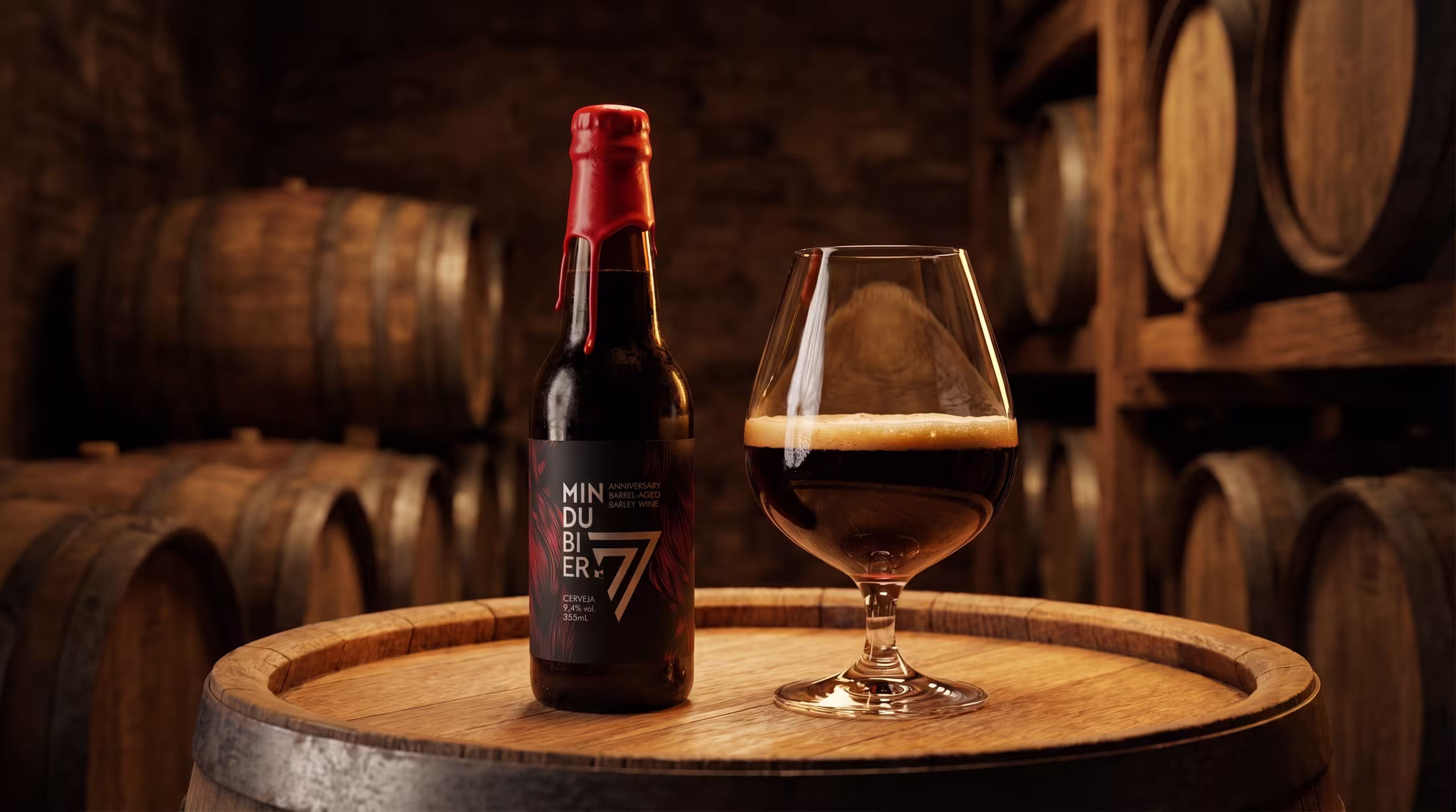 Rótulo de Seven — Wood Aged Barley Wine